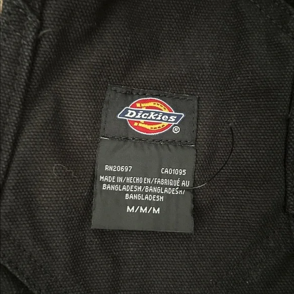 Dickies Black Short Overalls with adorable Kitty Cat Iron On - Picture 3 of 4